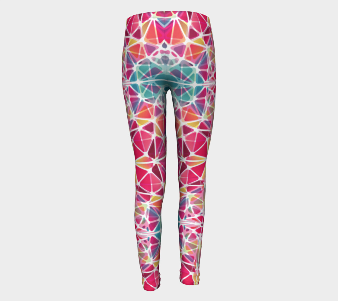 Pink and Blue Kaleidoscope Youth Leggings preview #5