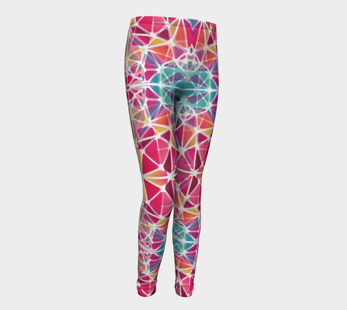 Pink and Blue Kaleidoscope Youth Leggings preview #1