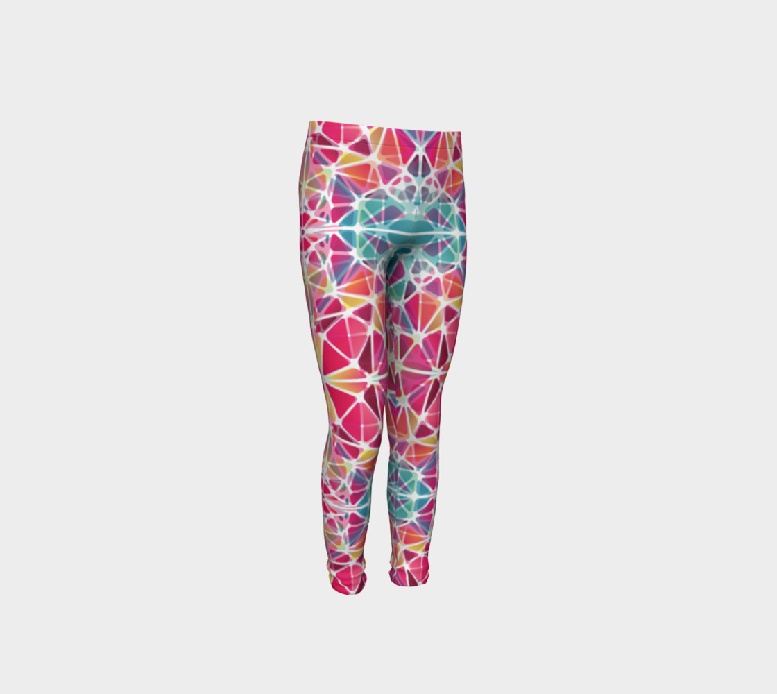 Pink and Blue Kaleidoscope Youth Leggings preview #4