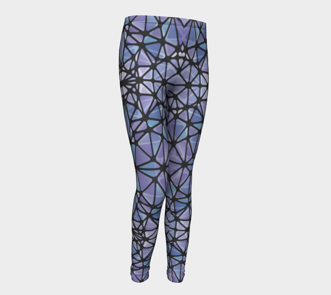 Purple and Blue Kaleidoscope Youth Leggings preview #1