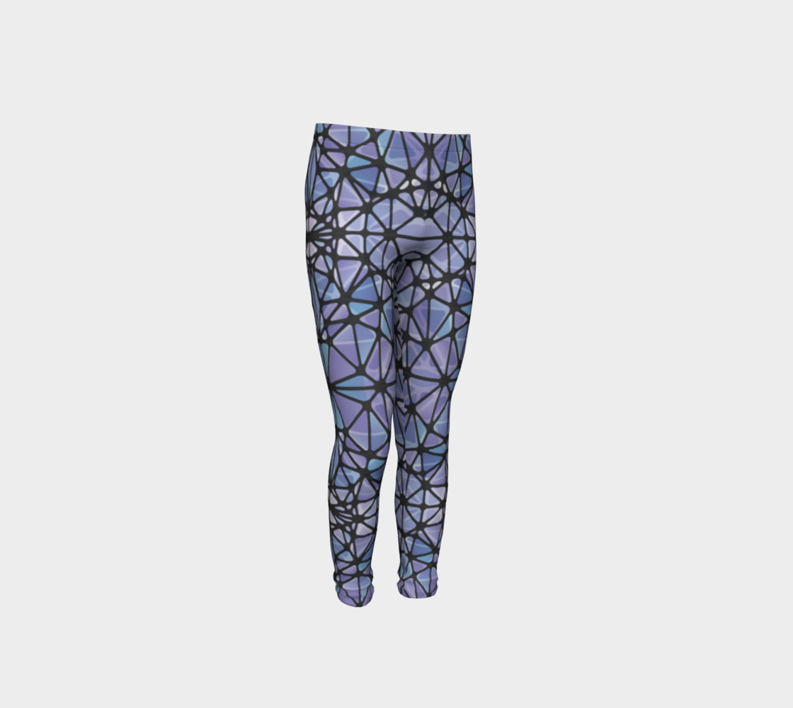Purple and Blue Kaleidoscope Youth Leggings preview #4