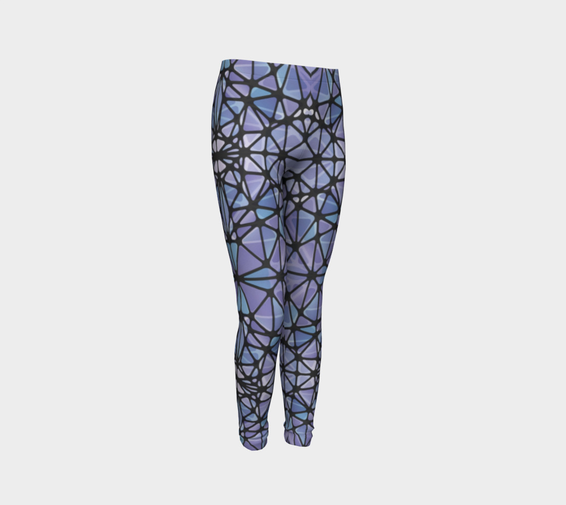 Purple and Blue Kaleidoscope Youth Leggings preview #3