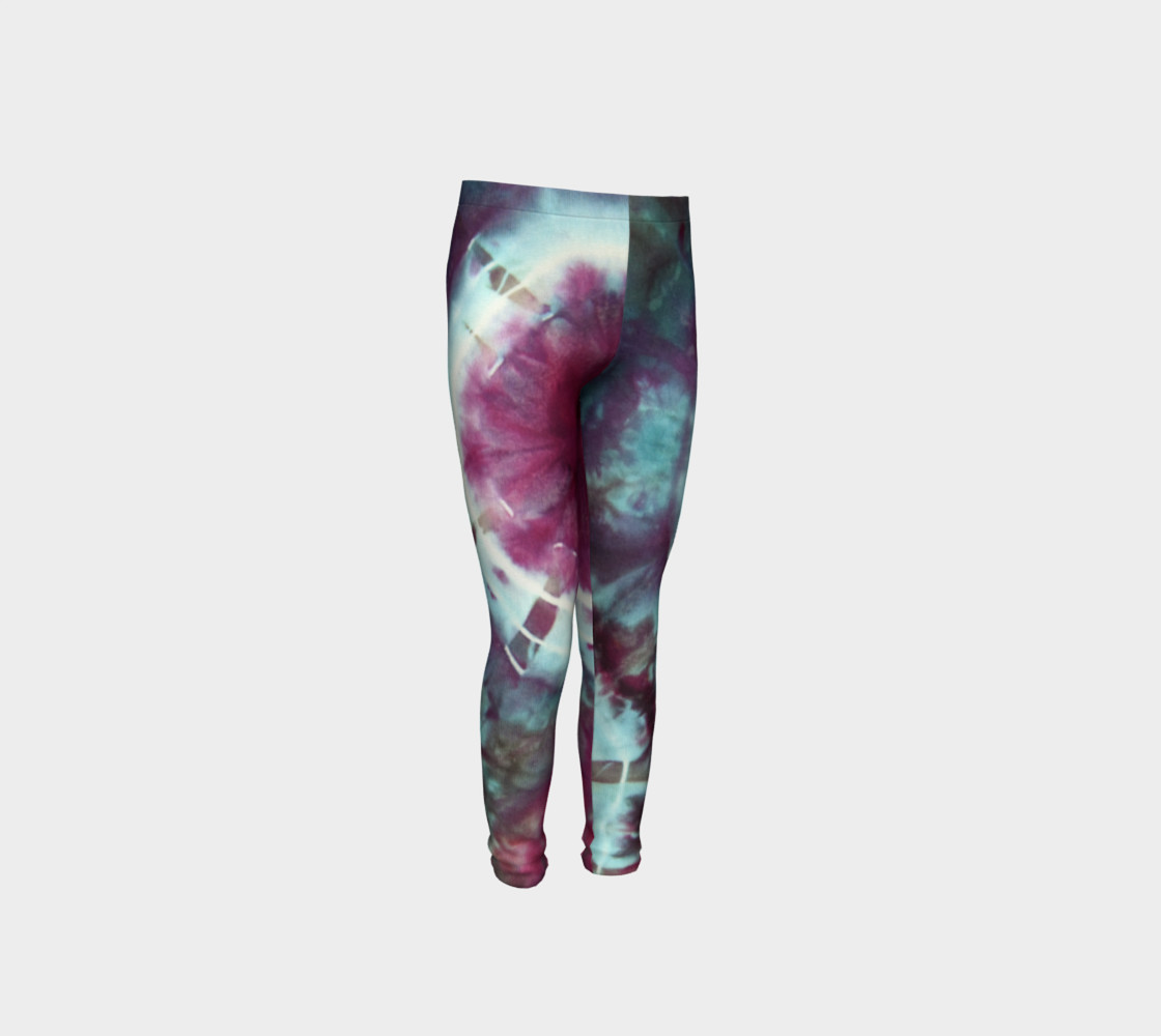 Pink Circles Youth Leggings preview #4