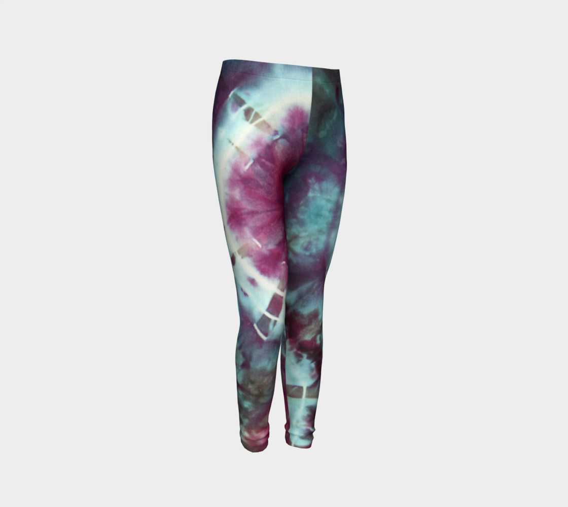 Pink Circles Youth Leggings preview #3