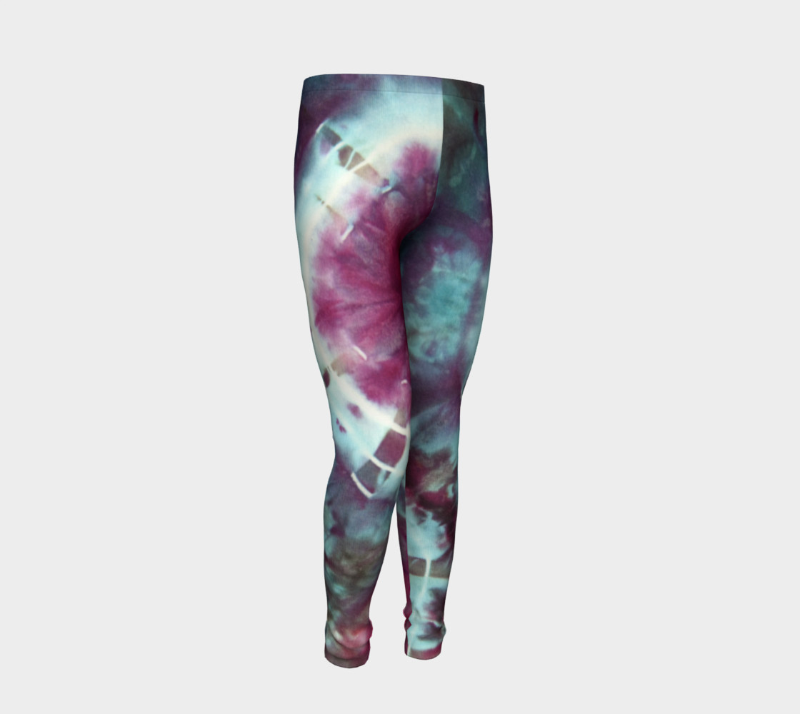 Pink Circles Youth Leggings preview #2