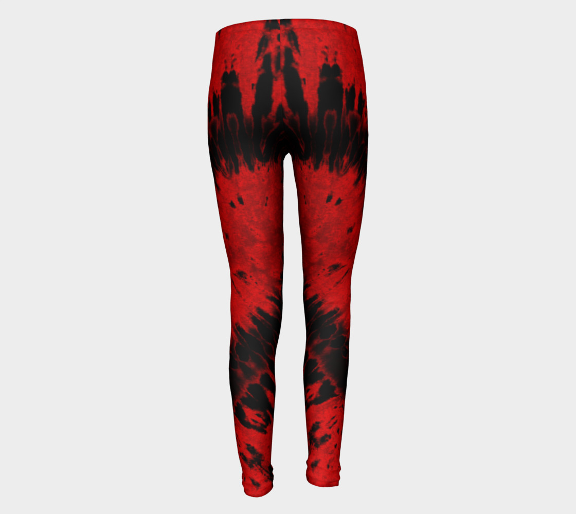 Red Black Heart Youth Leggings preview #5