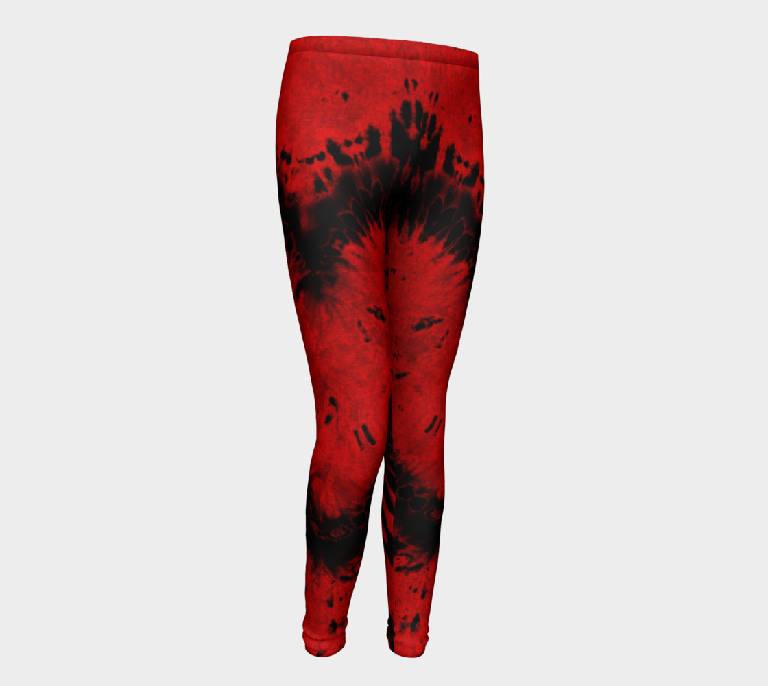 Red Black Heart Youth Leggings preview #1