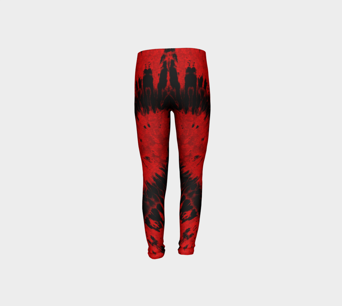 Red Black Heart Youth Leggings preview #8