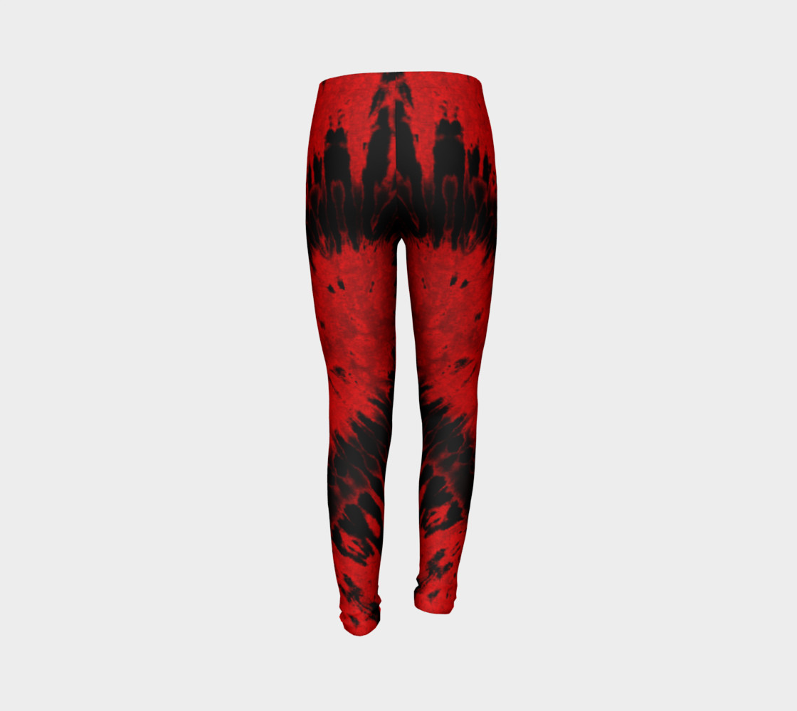 Red Black Heart Youth Leggings preview #7