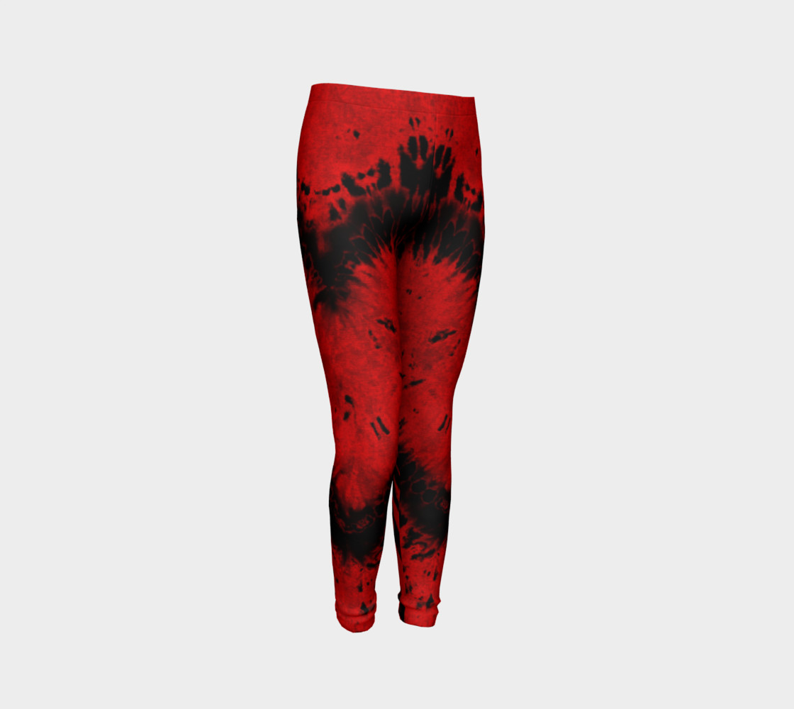 Red Black Heart Youth Leggings preview #3