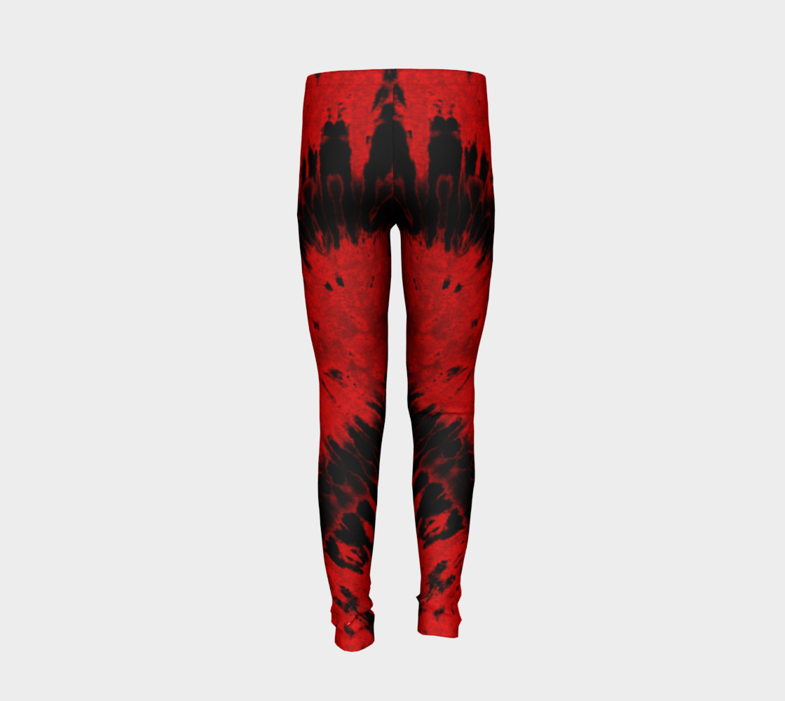 Red Black Heart Youth Leggings preview #6