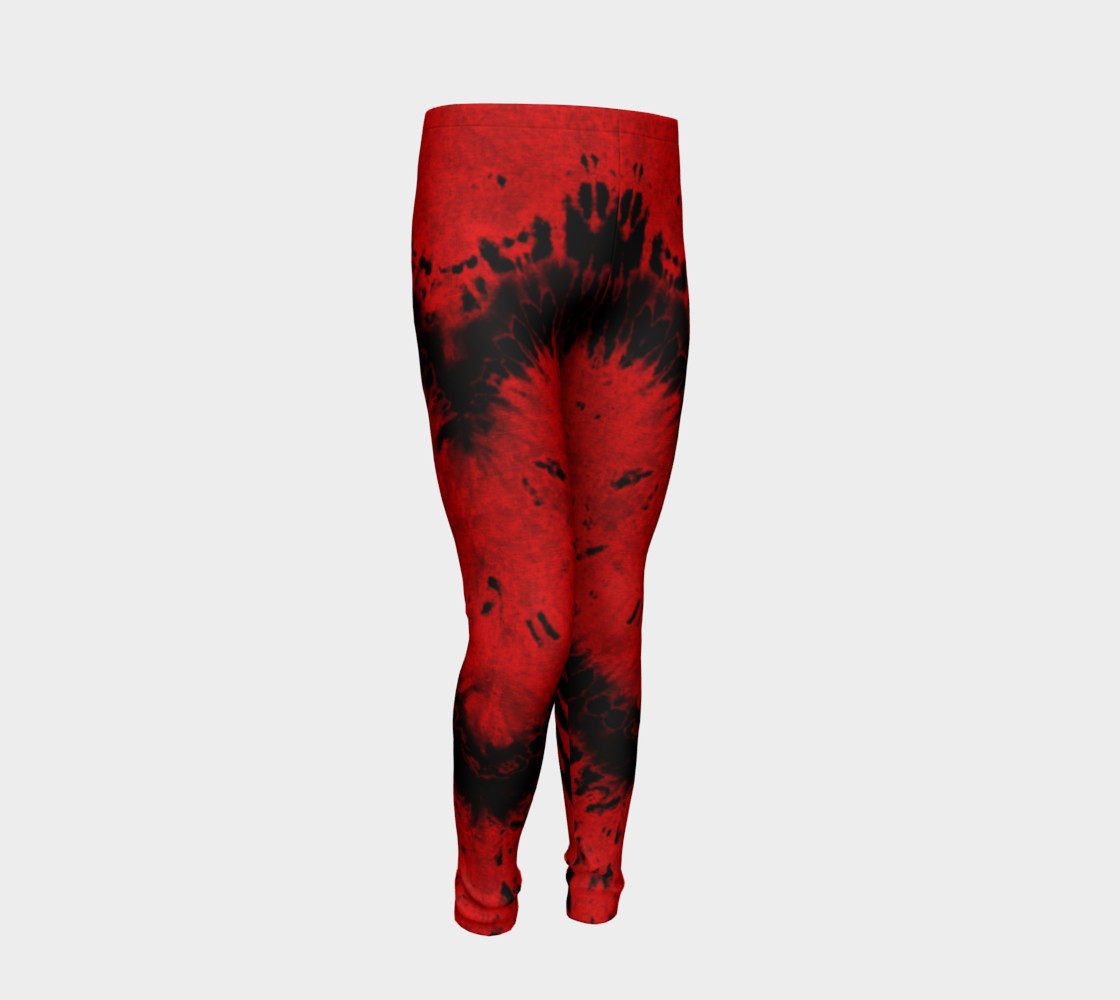 Red Black Heart Youth Leggings preview #2