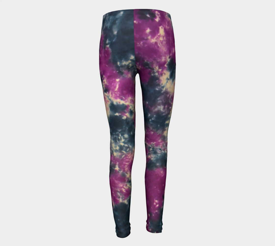 Blue Purple Scrunch Youth Leggings preview #5
