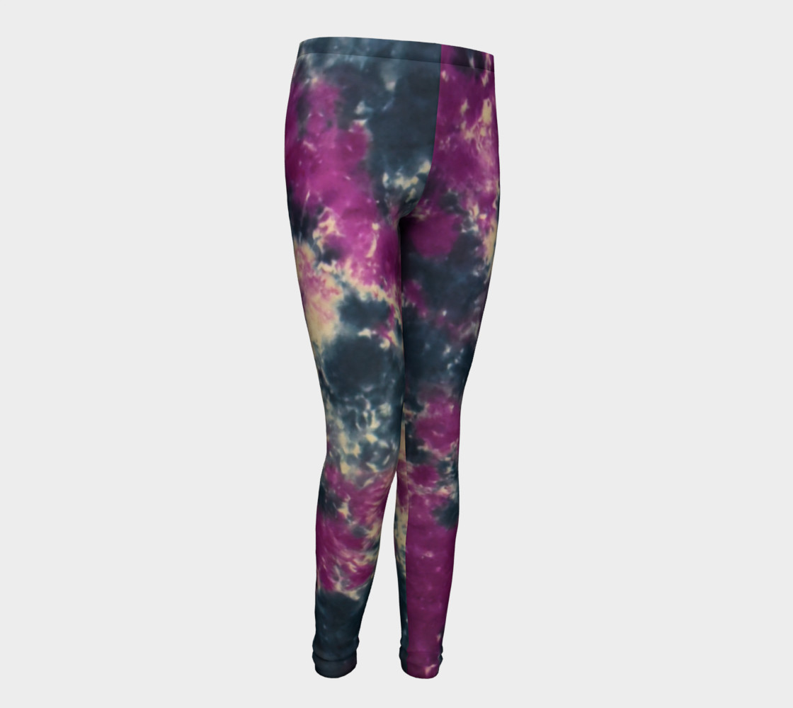 Blue Purple Scrunch Youth Leggings preview #1