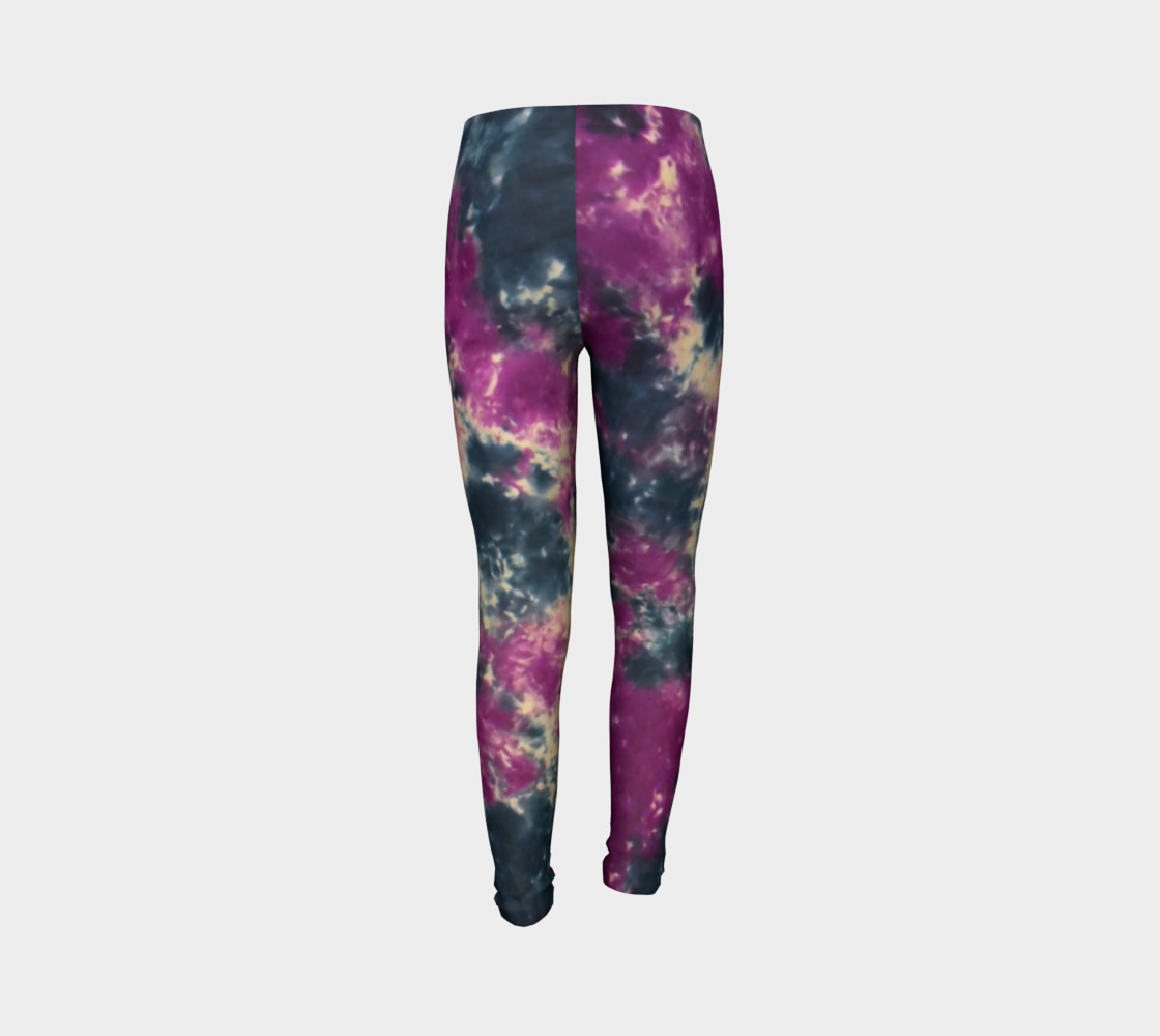 Blue Purple Scrunch Youth Leggings preview #7