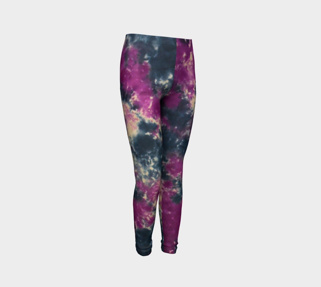 Blue Purple Scrunch Youth Leggings preview #3