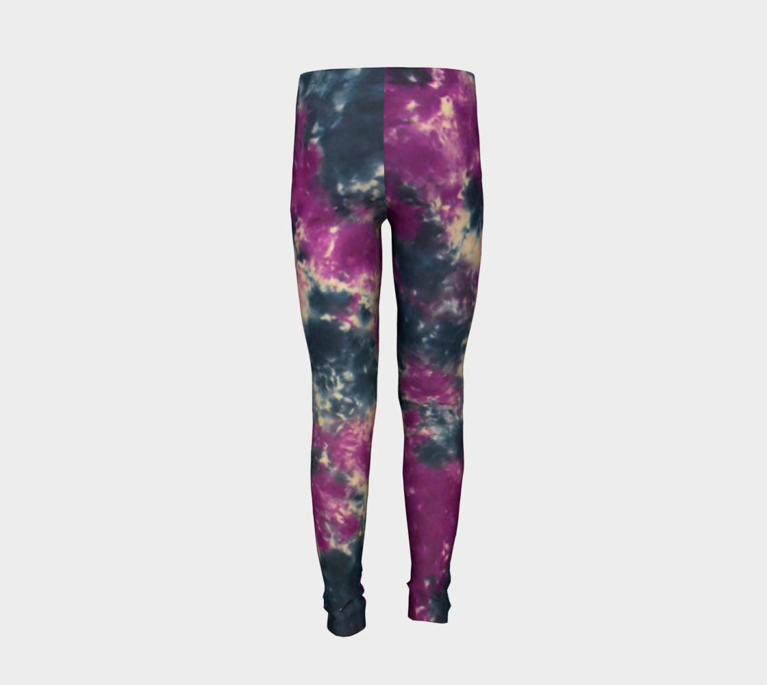 Blue Purple Scrunch Youth Leggings preview #6