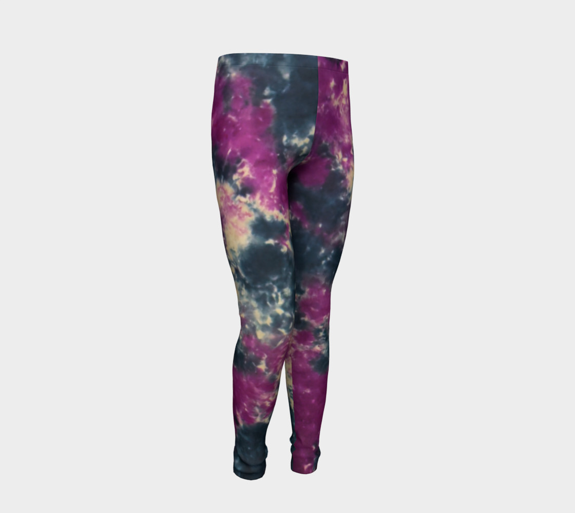 Blue Purple Scrunch Youth Leggings preview #2