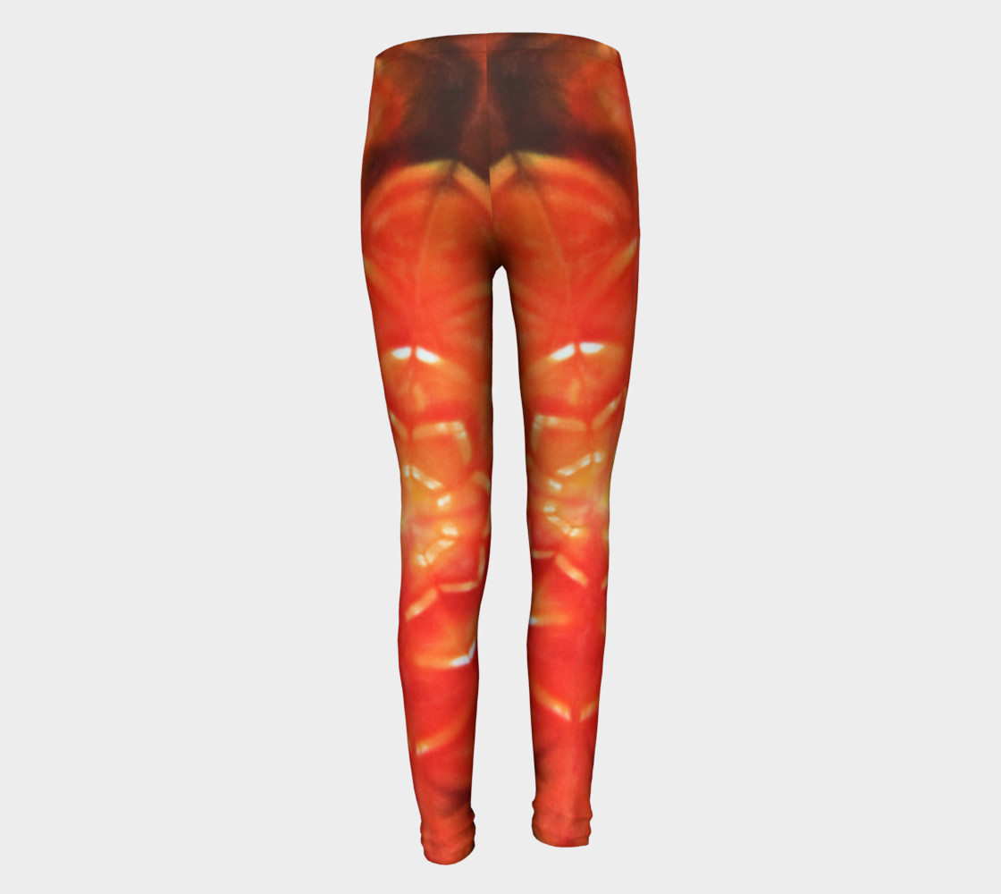 Orange Lotus Youth Leggings preview #5