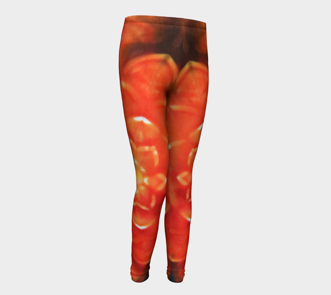 Orange Lotus Youth Leggings preview #1