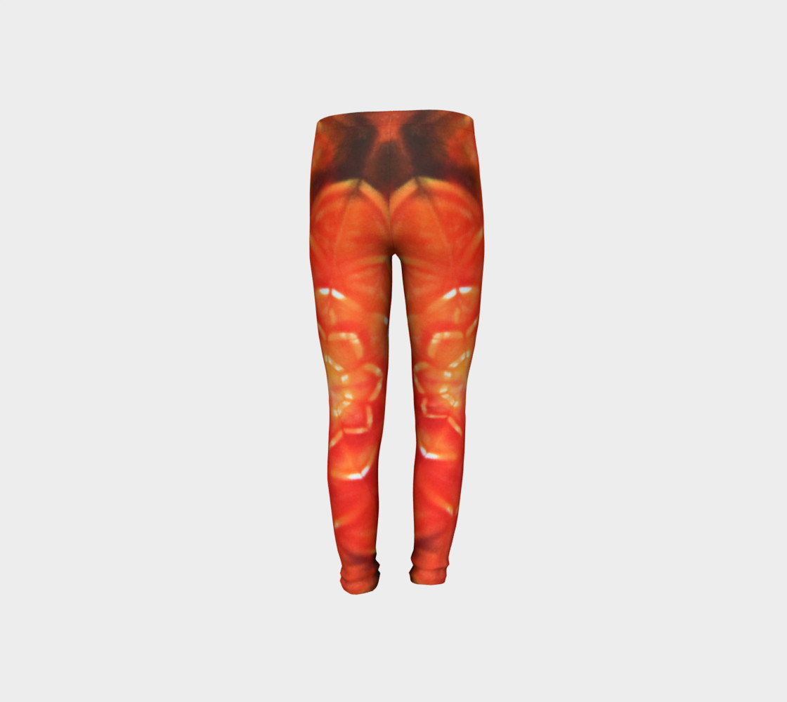 Orange Lotus Youth Leggings preview #8