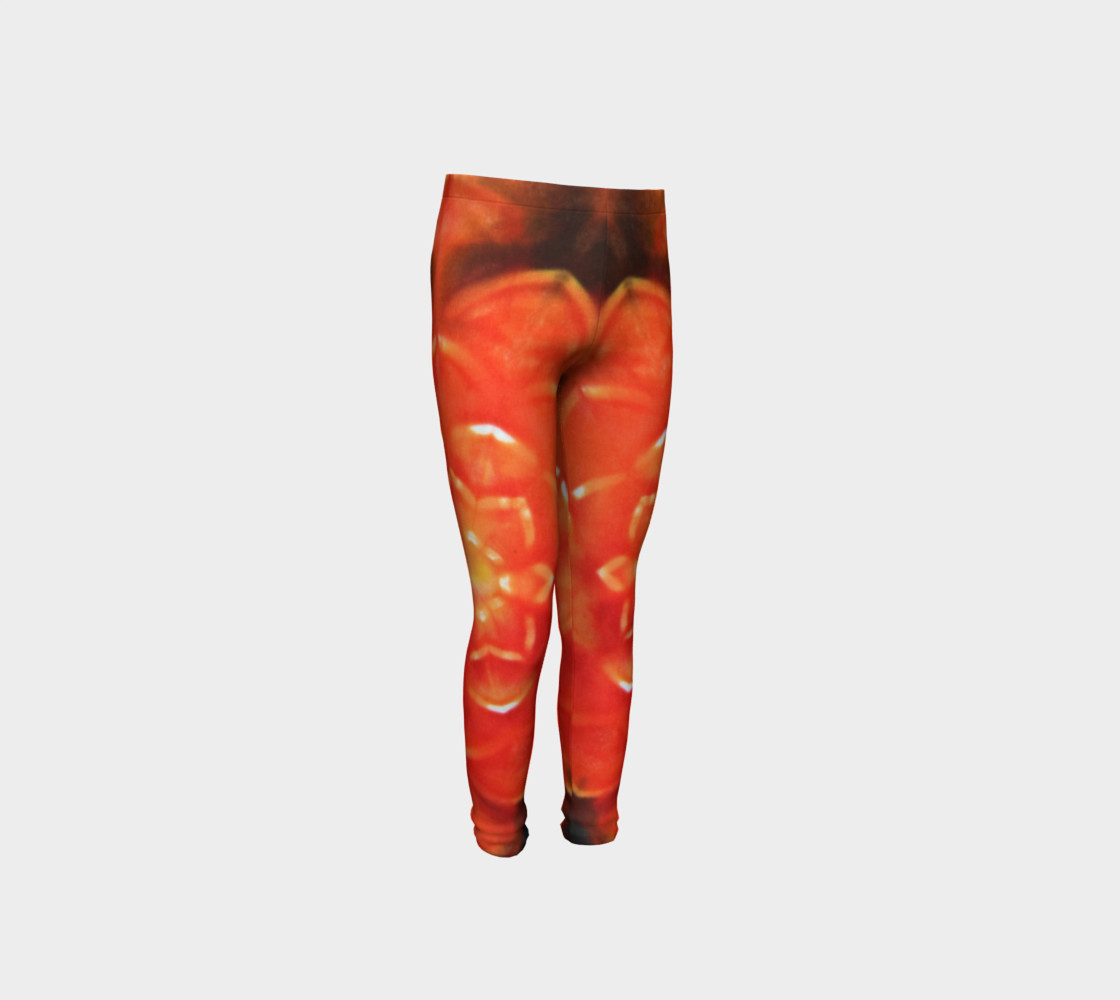 Orange Lotus Youth Leggings preview #4