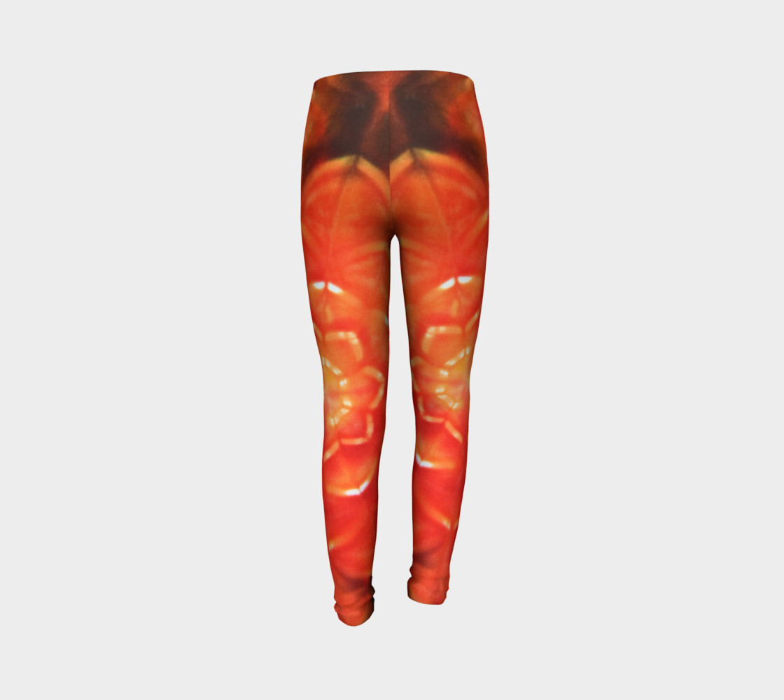Orange Lotus Youth Leggings preview #7