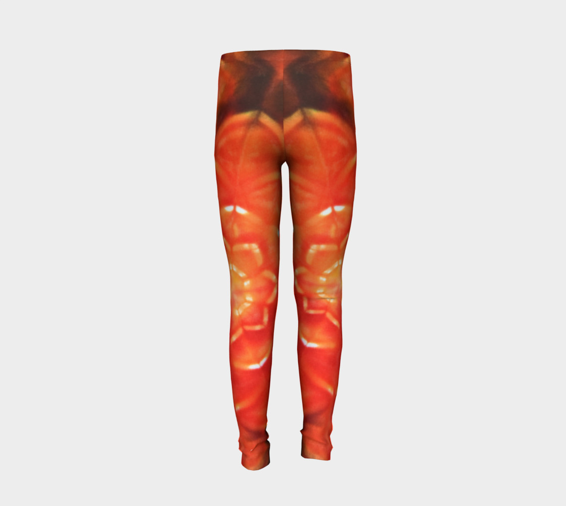 Orange Lotus Youth Leggings preview #6