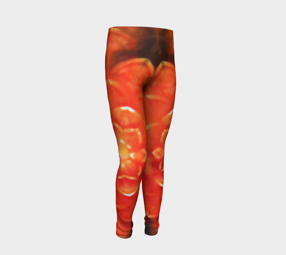 Orange Lotus Youth Leggings preview #2