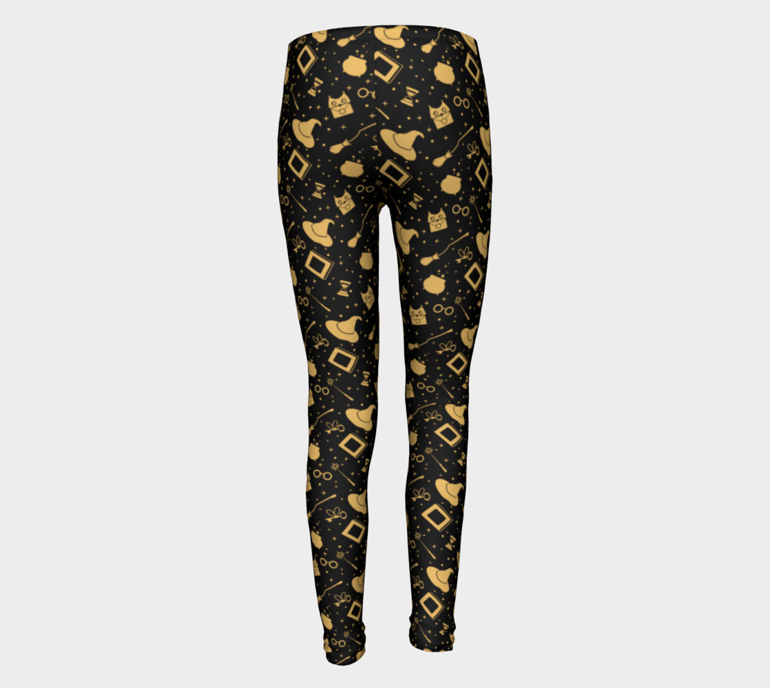 Magic symbols black youth leggings preview #5