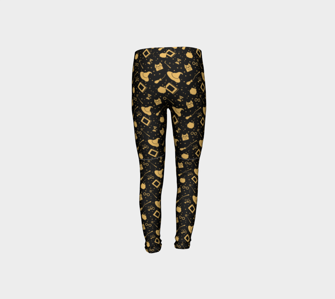 Magic symbols black youth leggings preview #8