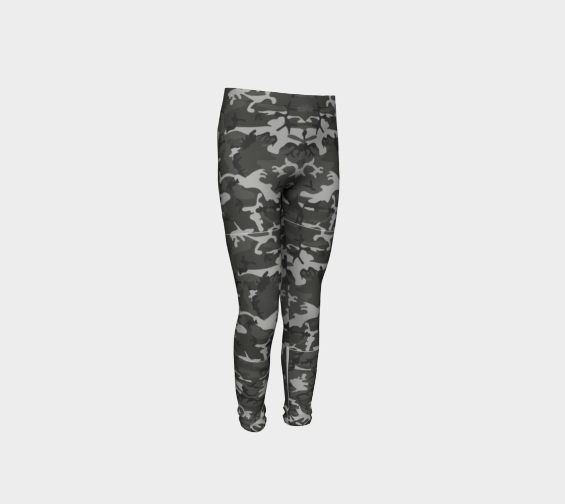 Winter Camo Youth Leggings preview #4