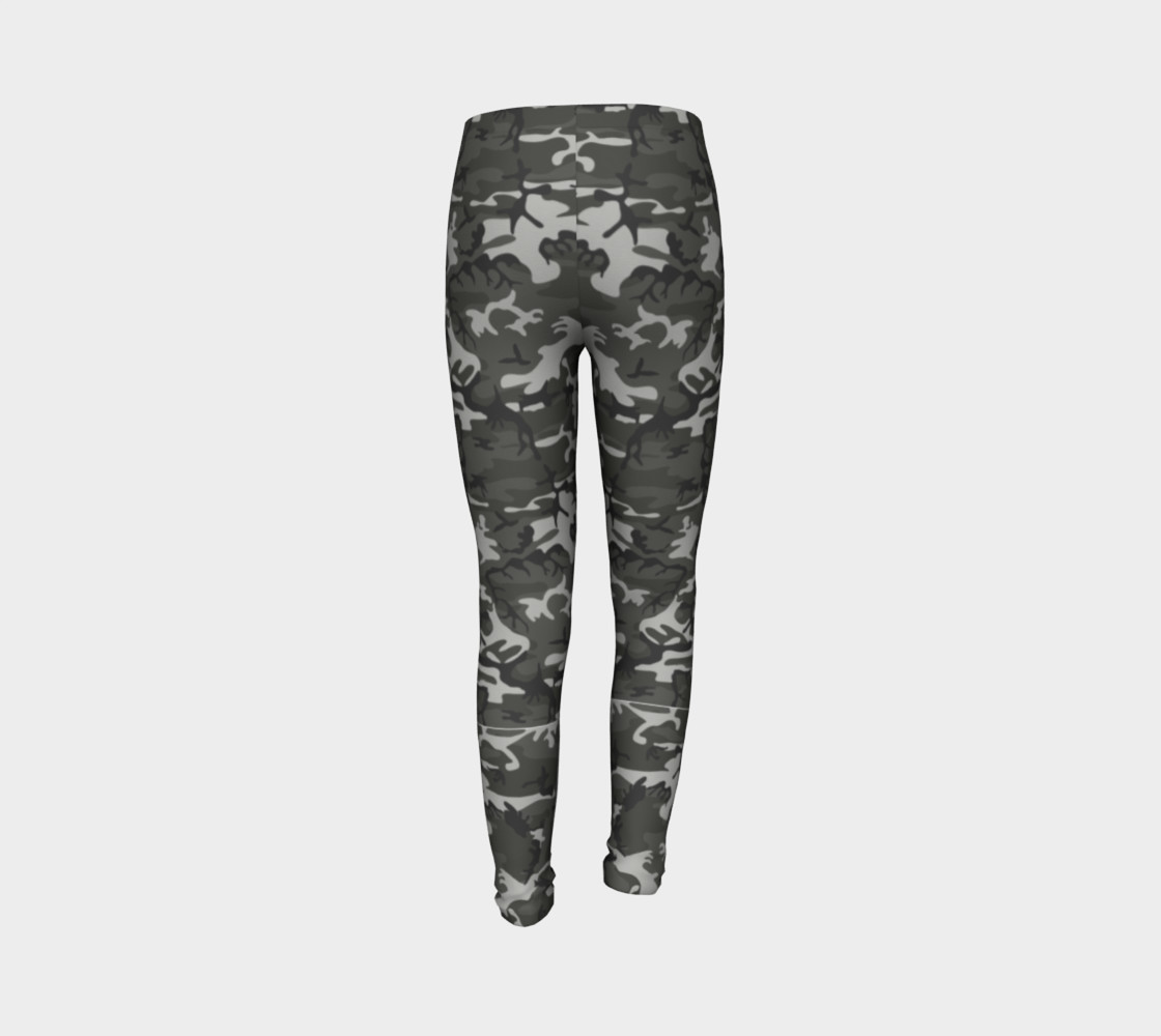 Winter Camo Youth Leggings preview #7