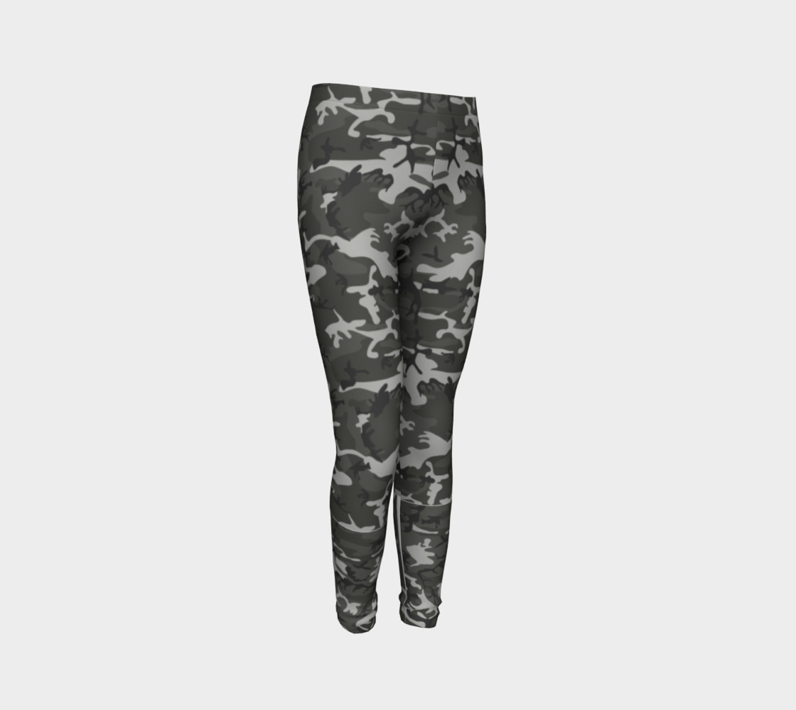Winter Camo Youth Leggings preview #3