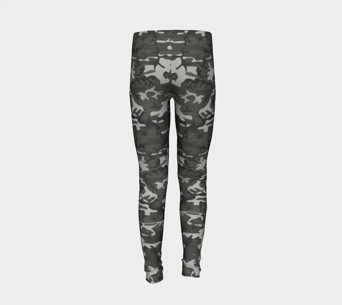 Winter Camo Youth Leggings preview #6