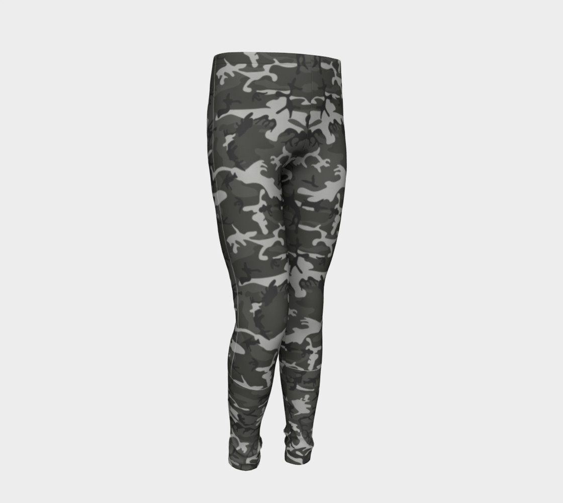 Winter Camo Youth Leggings preview #2