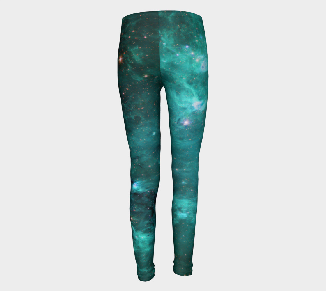 North America Nebula Infrared Turquoise Youth Leggings preview #5