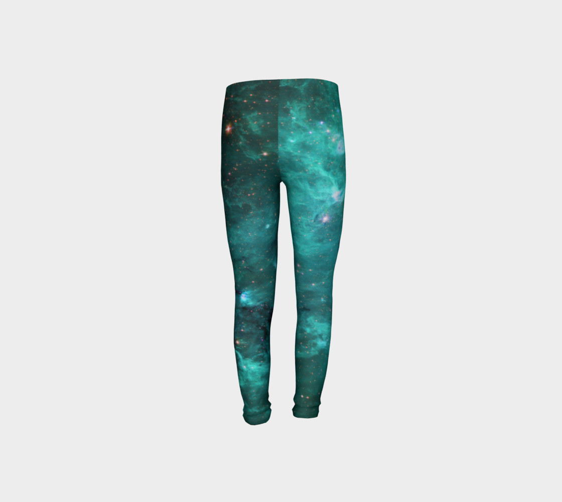 North America Nebula Infrared Turquoise Youth Leggings preview #8