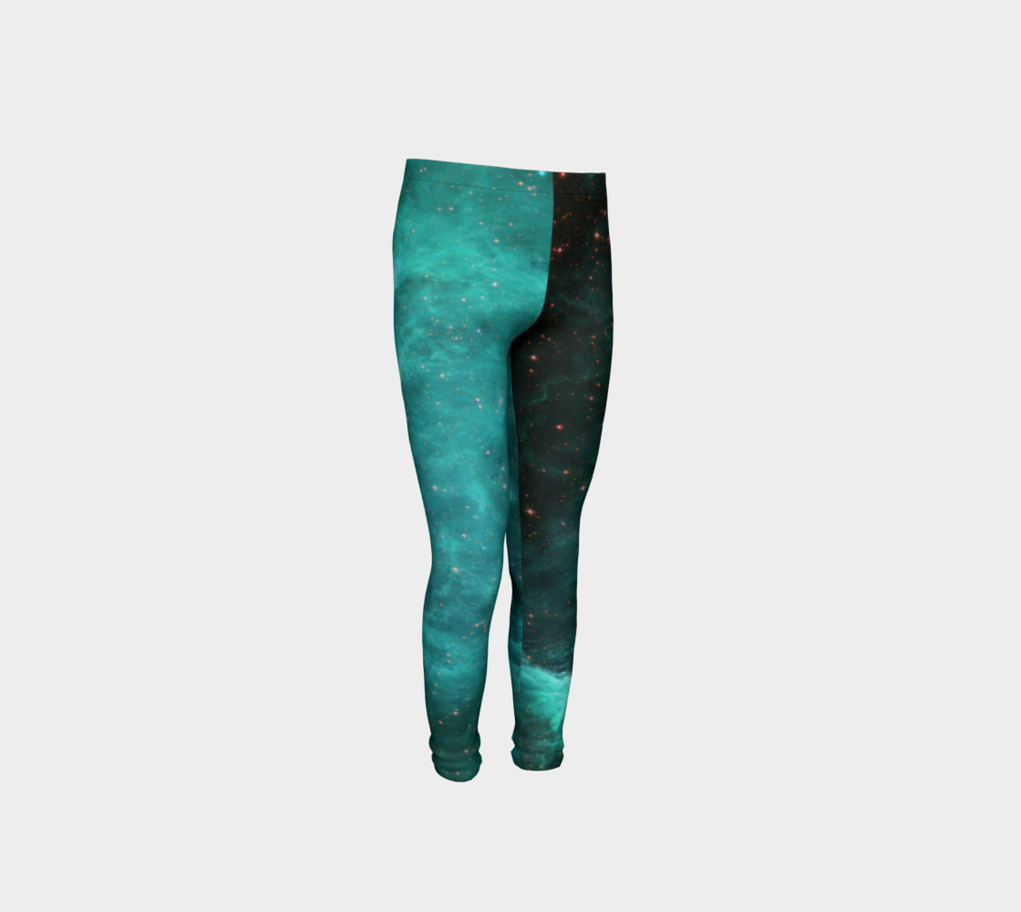 North America Nebula Infrared Turquoise Youth Leggings preview #4