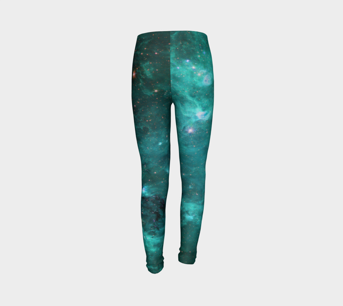 North America Nebula Infrared Turquoise Youth Leggings preview #7