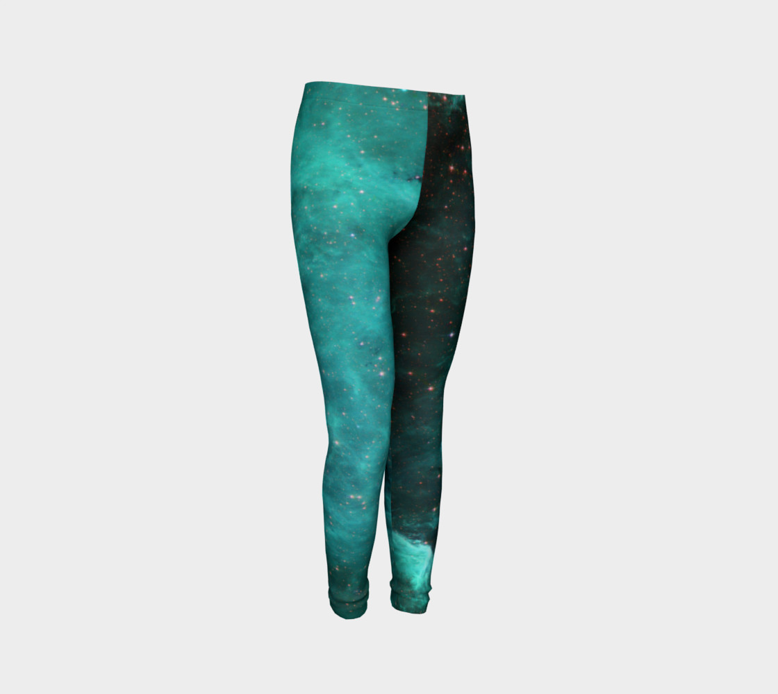 North America Nebula Infrared Turquoise Youth Leggings preview #3