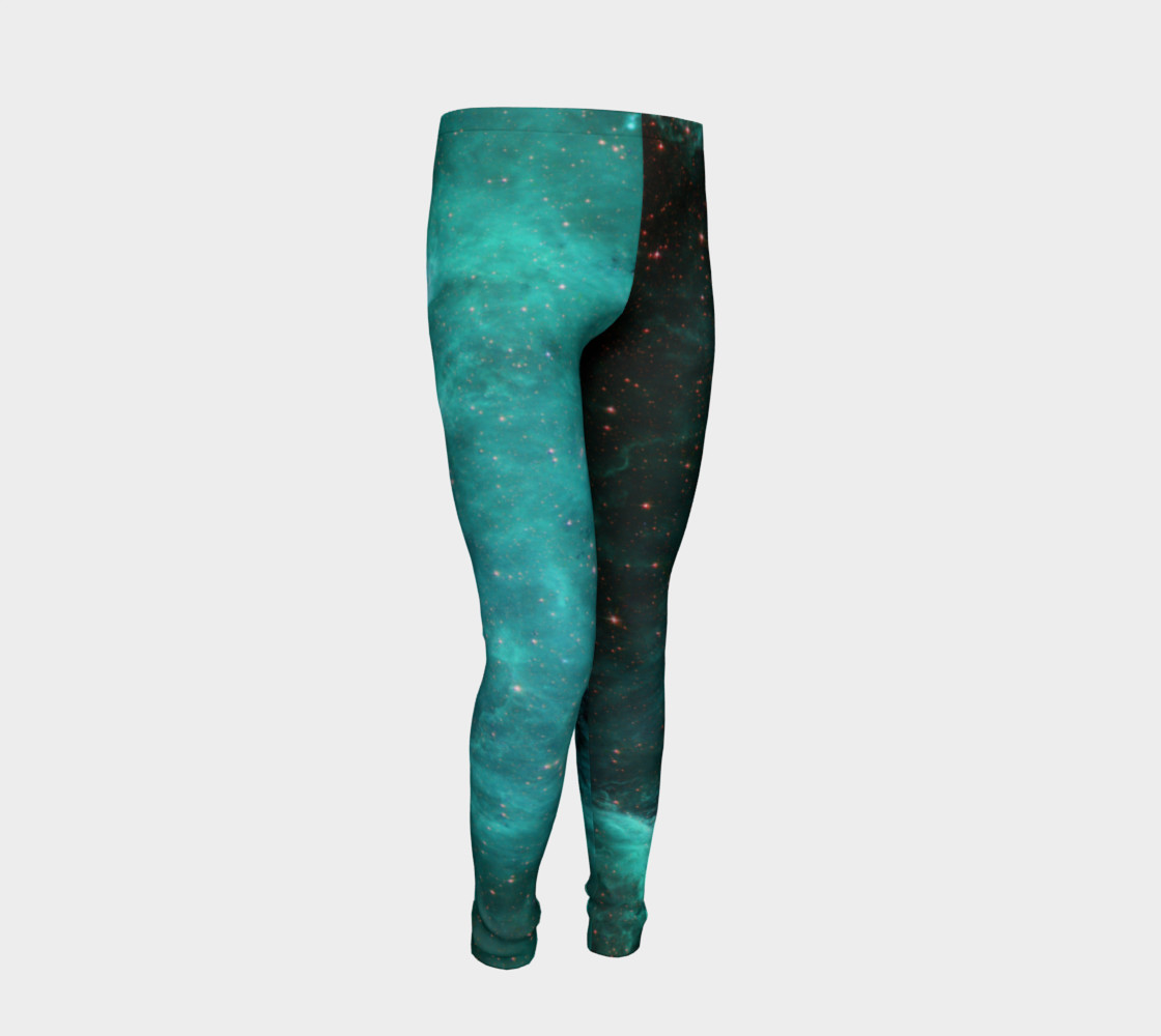 North America Nebula Infrared Turquoise Youth Leggings preview #2