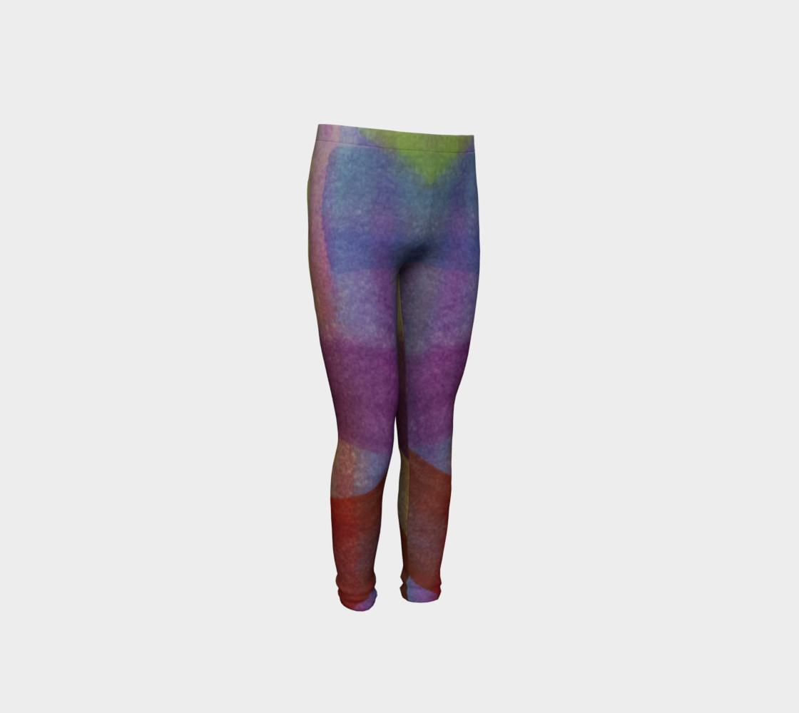 Tropical Watercolor Youth Leggings preview #4