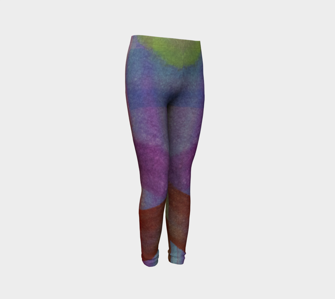Tropical Watercolor Youth Leggings preview #3