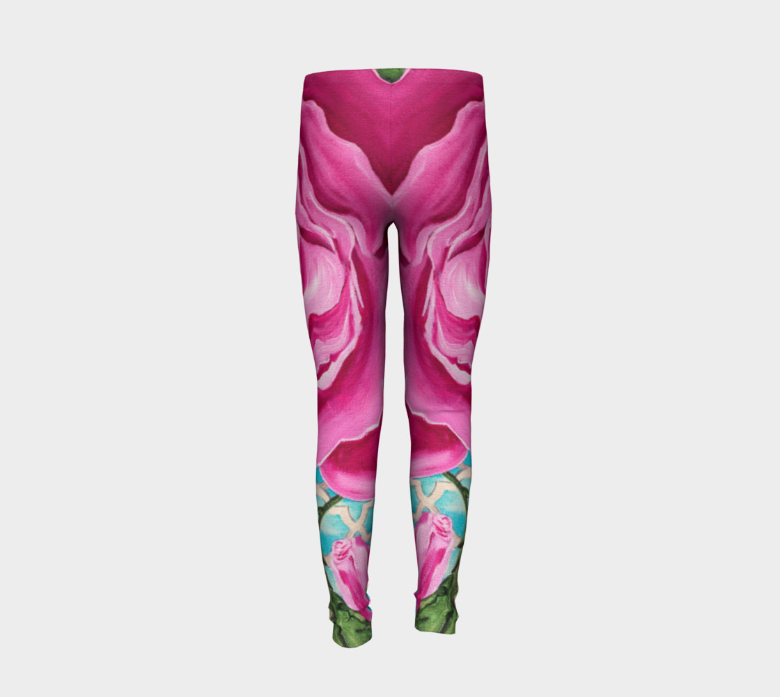 Pink Rose Youth Leggings preview #6
