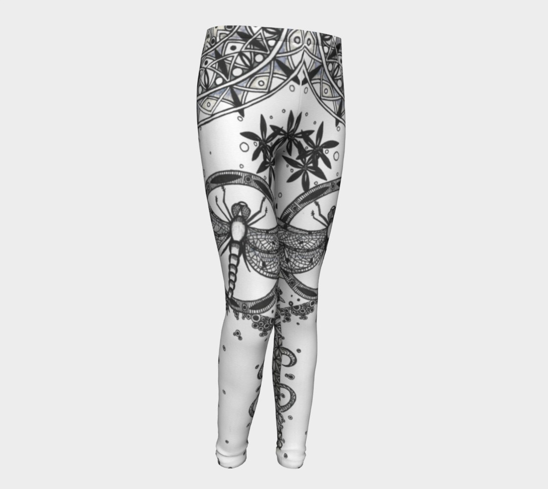 Dragonfly Mandala Floral Girls Leggings preview #1