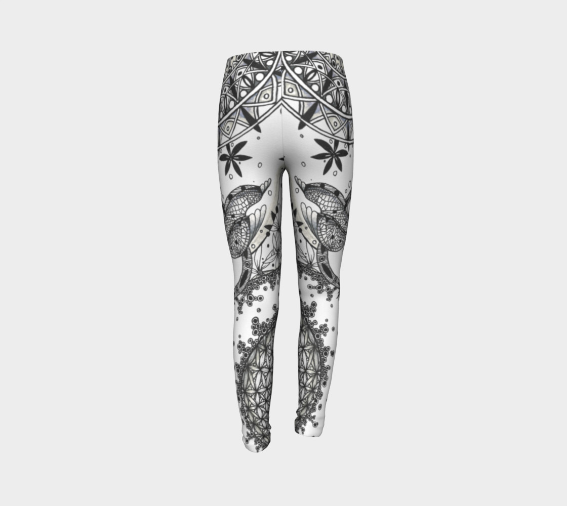 Dragonfly Mandala Floral Girls Leggings preview #7