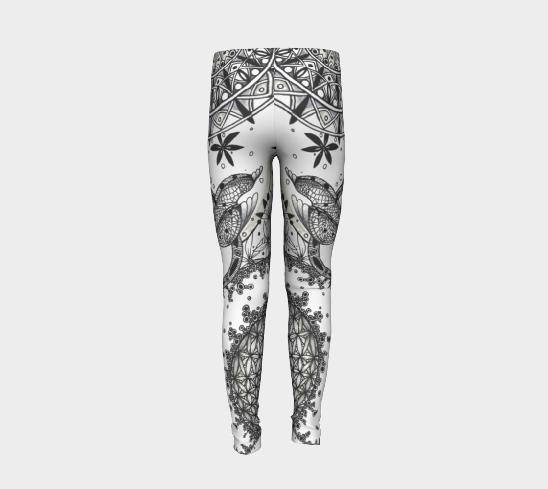 Dragonfly Mandala Floral Girls Leggings preview #6