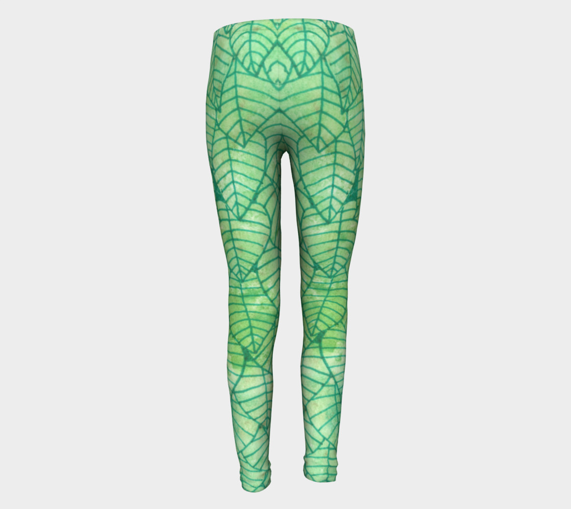 Green foliage Youth Leggings preview #5