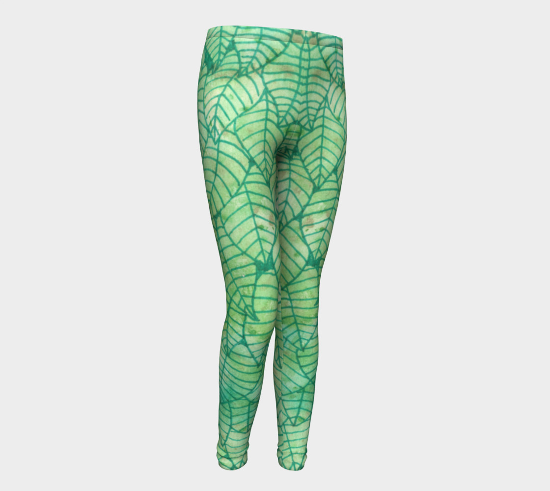 Green foliage Youth Leggings preview #1